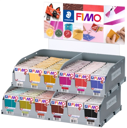 Een fimo effect leather klei 144 stuks display koop je bij NiceSupplies.nl