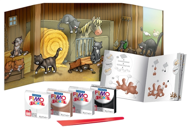 Een fimo kids boetseerklei-set vorm en play cat level 2 koop je bij NiceSupplies.nl