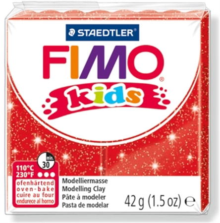 Een fimo kids boetseerklei uithardend in oven glitter-blauw 42gr koop je bij NiceSupplies.nl