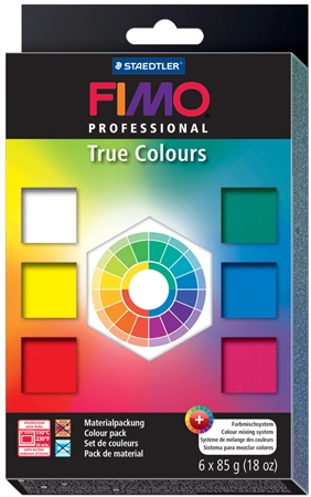 Een fimo professional boetseerklei-set true colours 6 stuks set koop je bij NiceSupplies.nl