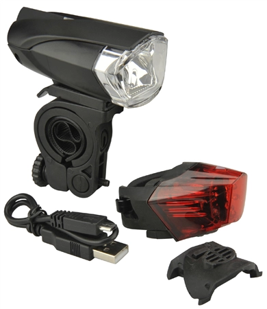 Een fischer fiets-led-usb-verlichting-set 35 lux koop je bij NiceSupplies.nl