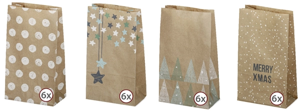 Een folia adventskalender 24 adventst?tchen nature koop je bij NiceSupplies.nl