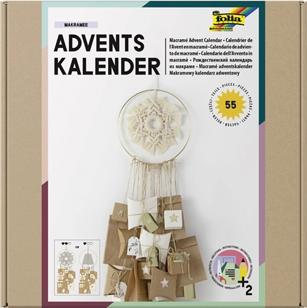 Een folia adventskalender-set makramee 55-delig koop je bij NiceSupplies.nl