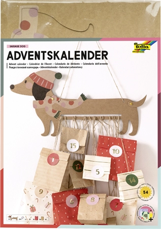 Een folia adventskalender-set sausage dog 54-delig koop je bij NiceSupplies.nl