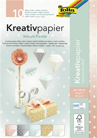 Een folia creatiefpapier velourstip 240x340mm koop je bij NiceSupplies.nl