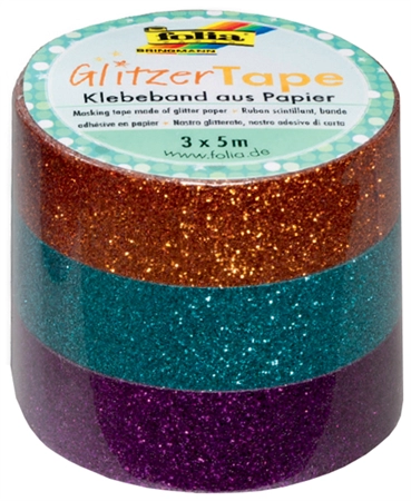 Een folia deco-plakband glitter-tape koper-turqois-violet koop je bij NiceSupplies.nl