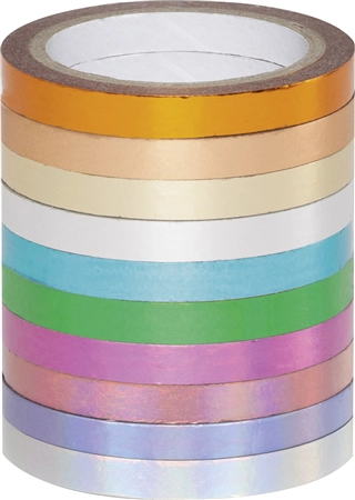 Een folia deco-plakband washi-tape hotfoil 10 stuks set koop je bij NiceSupplies.nl