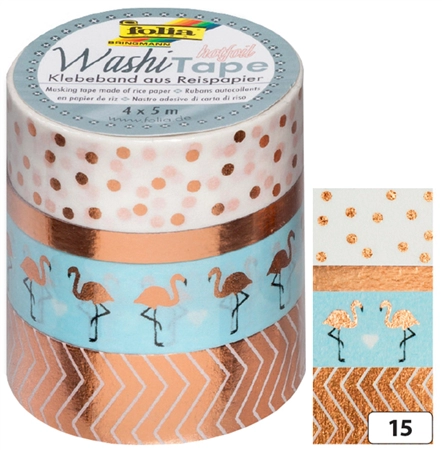 Een folia deco-plakband washi-tape hotfoil goud iii 4 stuks set koop je bij NiceSupplies.nl