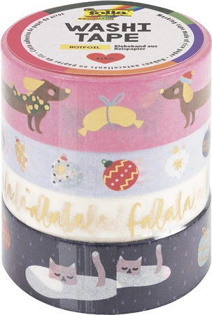 Een folia deko-plakband washi-tape weihnachten falala 4stuks-set koop je bij NiceSupplies.nl