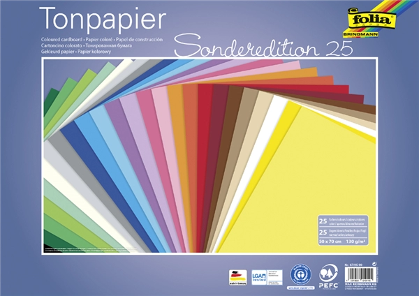 Een folia gekleurd papier (b)500x(h)700 mm 130gr assorti koop je bij NiceSupplies.nl