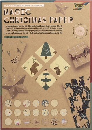 Een folia kraftpapierblok magic christmas paper din a4 koop je bij NiceSupplies.nl