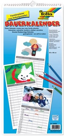 Een folia kreativ-wandkalender familienplaner 230x490 mm koop je bij NiceSupplies.nl