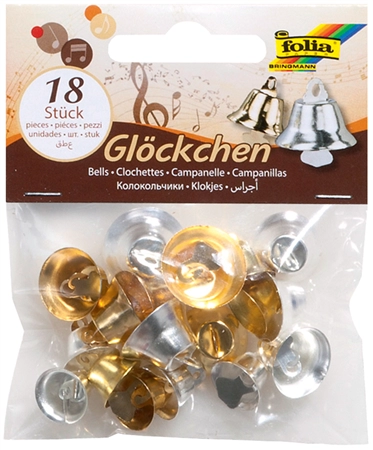 Een folia metallglöckchen 3 maatn assorti gold en zilver koop je bij NiceSupplies.nl