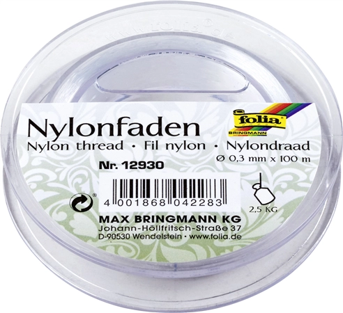 Een folia nylonfaden op spule 0,3 mmx100 m transparant koop je bij NiceSupplies.nl