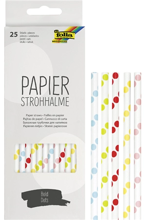 Een folia papieren rietje pastel dots-lengte 200 mm koop je bij NiceSupplies.nl