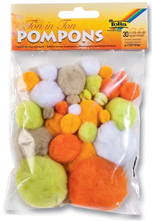 Een folia pompons 30 stuks ton in ton mix geel koop je bij NiceSupplies.nl