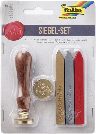 Een folia siegel-set inkl hout grip siegelmotive siegelwachs koop je bij NiceSupplies.nl