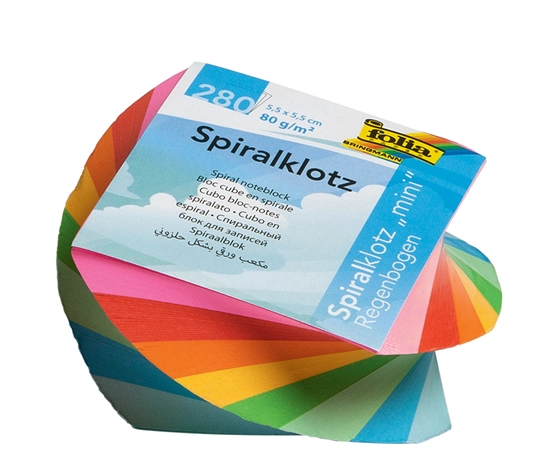 Een folia spiraal memokubus mini 55x55mm gekleurd assorti koop je bij NiceSupplies.nl