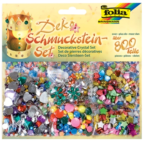 Een folia strass-stenen-set met 800 delen assorti koop je bij NiceSupplies.nl