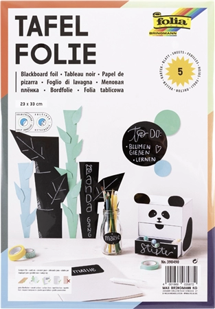 Een folia tafelfolie/krijtfolie van pvc 230x330 mm zwart koop je bij NiceSupplies.nl