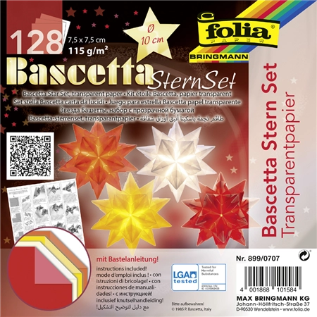 Een folia vouwblaadjes bascetta-ster 75x75 mm transparant koop je bij NiceSupplies.nl