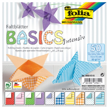 Een folia vouwblaadjes basic intensief 150x150mm 50 vel koop je bij NiceSupplies.nl