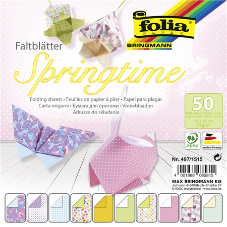 Een folia vouwblaadjes 'springtime' 150x150 mm 80gr koop je bij NiceSupplies.nl