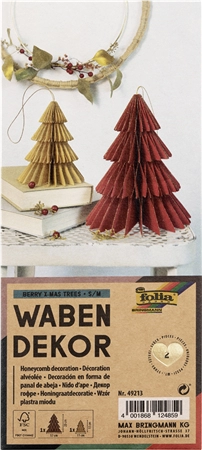 Een folia wabendekor berry xmas trees 2 stuks set formaat: s/m koop je bij NiceSupplies.nl