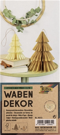 Een folia wabendekor hygge xmas trees 2 stuks set formaat: s/m koop je bij NiceSupplies.nl