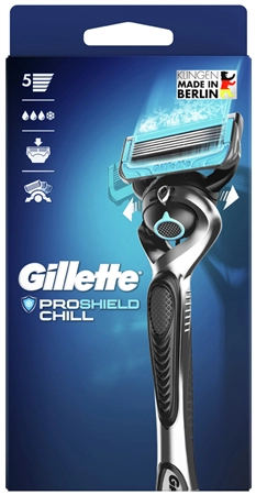 Een gillette vervanginsmesjes proshield chill 4 stuks pak koop je bij NiceSupplies.nl