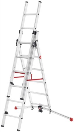 Een hailo alu-combileiter profielot s100 2x9 en 1x8 treden koop je bij NiceSupplies.nl