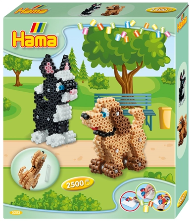 Een hama stijkkralen midi 3d hund en katze geschenkverpakking koop je bij NiceSupplies.nl