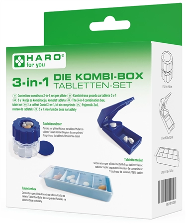 Een haro 3-in-1 combi-box tabletten set 3-delig blauw koop je bij NiceSupplies.nl