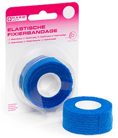 Een haro elastische fixierbandage 25 mmx2,5 m blauw koop je bij NiceSupplies.nl