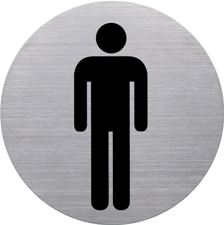 Een helit pictogram wc behinderte diameter 115 m zilver koop je bij NiceSupplies.nl