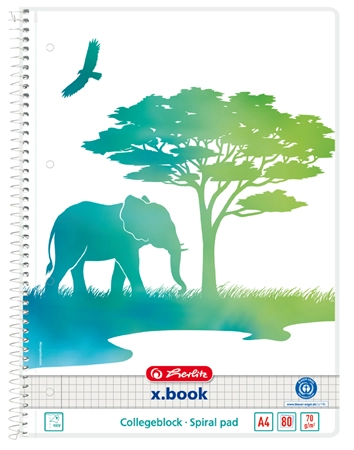 Een herlitz collegeblok greenline elefant din a4 gelinieerd koop je bij NiceSupplies.nl