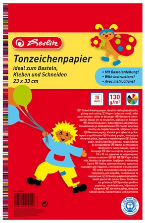 Een herlitz gekleurd papierblok 230x330mm inhoud 20 blad koop je bij NiceSupplies.nl