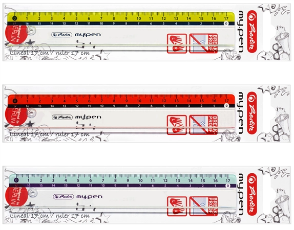 Een herlitz liniaal mypen 170mm lang kunststof koop je bij NiceSupplies.nl