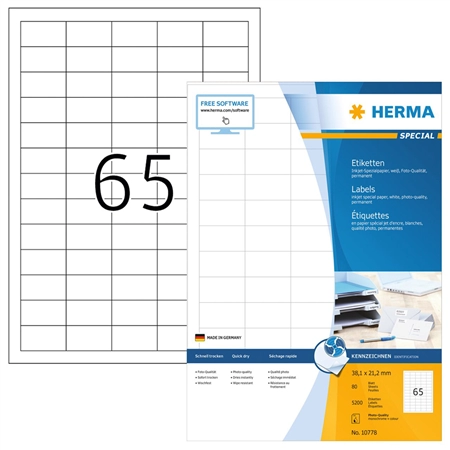 Een herma inkjet-etiketten 66x33,8 mm wit koop je bij NiceSupplies.nl