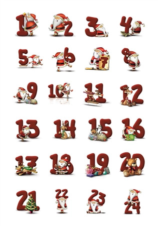 Een herma kerst-sticker decor adventskalenderzahlen kinder koop je bij NiceSupplies.nl