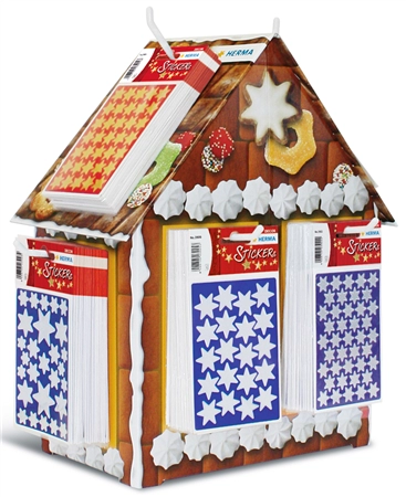 Een herma kerst-sticker decor displaydoos lebkuchenhaus koop je bij NiceSupplies.nl