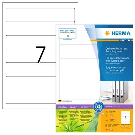 Een herma ordnerrug-etiketten recycling 192x38 mm 80 bl. koop je bij NiceSupplies.nl