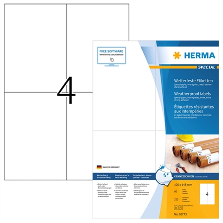 Een herma weerbestendige etiketten van speciaalpapier 105x148 mm koop je bij NiceSupplies.nl