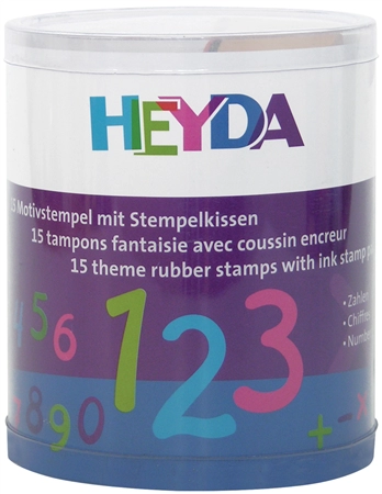 Een heyda motief stempel-set cijfer in doorzichtig doosje koop je bij NiceSupplies.nl