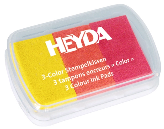 Een heyda stempelkussen 3-color geel-oranje-rood koop je bij NiceSupplies.nl