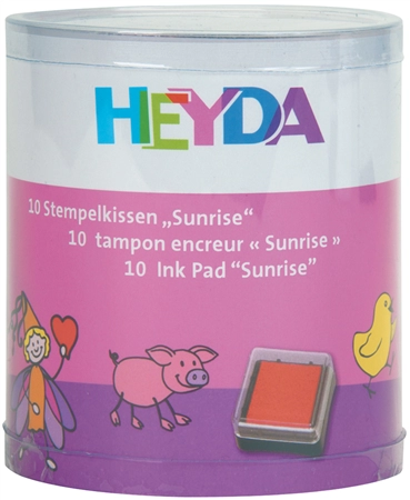 Een heyda stempelkussen-set sunrise in doorzichtig doosje koop je bij NiceSupplies.nl