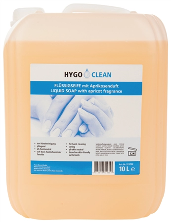 Een hygoclean handzeep met aprikosengeur 1 liter koop je bij NiceSupplies.nl