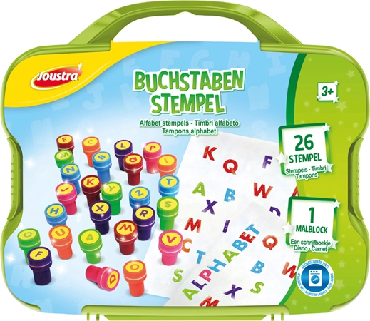 Een joustra motivstempel-set lettersstempel-in koffer koop je bij NiceSupplies.nl