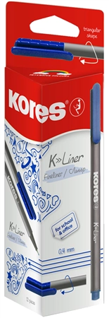 Een kores fijnschrijver k-liner schrijfbreedte 0 4mm blauw koop je bij NiceSupplies.nl