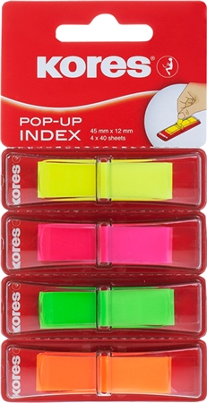 Een kores plakstroken pagemarker pop-up 45x12mm assorti koop je bij NiceSupplies.nl